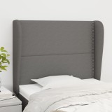 VidaXL Tăblie de pat cu aripioare gri &icirc;nchis 93x23x118/128 cm textil