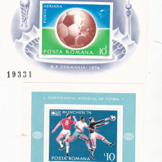 CAMPIONATUL MONDIAL DE FOTBAL 1974,COLITA DANT+NEDANT ,Lp.3391, MNH **,ROMANIA