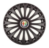 Set 4 Capace Roti, potrivite jantelor de R14, pentru Alfa Romeo, model dino Negru, Autohelix MSA