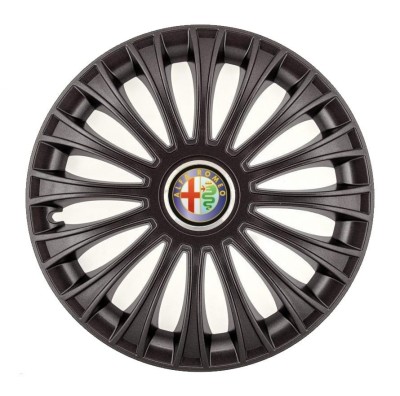 Set 4 Capace Roti, potrivite jantelor de R14, pentru Alfa Romeo, model dino Negru foto