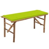 vidaXL Bancă de grădină pliabilă cu pernă, 118 cm, bambus 3063860