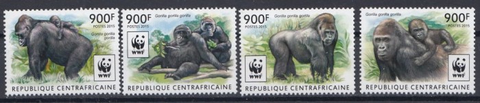 R.Centrafricana - Fauna WWF - GORILE - MNH - Michel = 16,00 Eur.