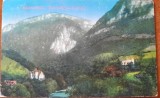 Carte postala, Baile Herculane, valea Cernei, perioada interbelica
