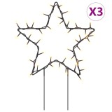 Cumpara ieftin Decor stele luminoase de Craciun cu tarusi 3 buc. 50 LED 29 cm