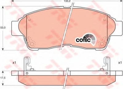 Set placute frana,frana disc TOYOTA COROLLA Liftback (E11) (1997 - 2002) TRW GDB1143 foto