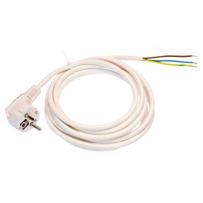 Cordon cu fisa, 2 m, H05VV-F 3 x 2.5 mmp, alb foto