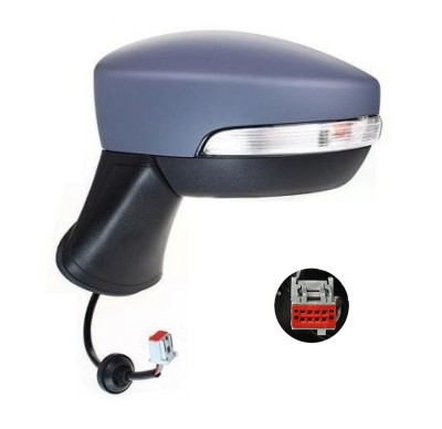Oglinda exterioara Ford Ecosport, 12.2013-, Ecosport, 10.2017-, Stanga, reglare electrica; grunduita; geam asferic; cromat; 5 pini; cu semnalizare, V foto