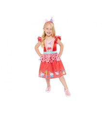 Costum carnaval Peppa Pig pentru copii, rochie si bentita, marime 98/104 cm ( 3-4 ani)