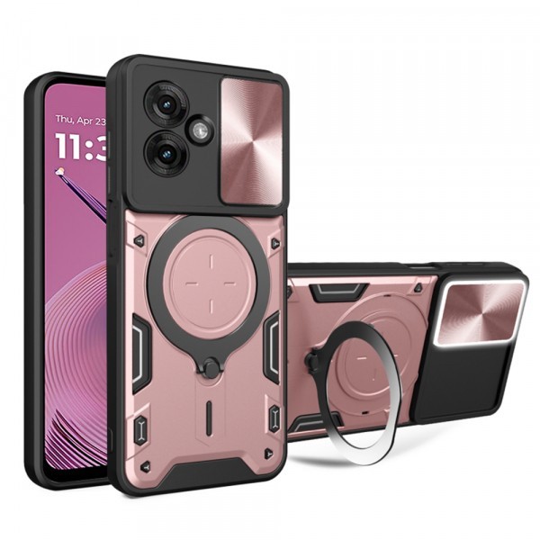 Husa pentru Motorola Moto G55, Techsuit, CamGuard Pro, Roz Aurie