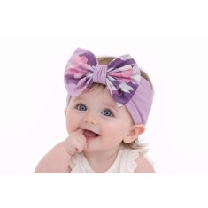 Bentita lila lata cu funda inflorata aplicata