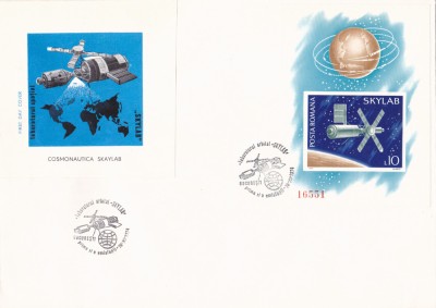 FDC Cosmonautica Skaylab Laborator Spatial 1974,LP.867 foto