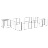 VidaXL Padoc pentru c&acirc;ini, argintiu, 19,36 m&sup2;, oțel