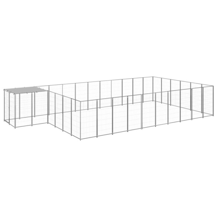 Padoc pentru c&acirc;ini, argintiu, 19,36 m&sup2;, oțel