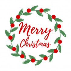 Sticker decorativ, Merry Christmas, Rosu, 60 cm, 7060ST