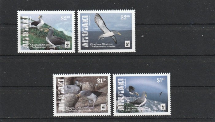Aitutaki 2016 - Fauna , WWF , Pasari , serie 4 valori , dantelate , MNH , Mi.962-965