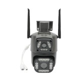 Camera de supraveghere lentila duala 4MP 1080P, WIFI &amp; 4G, PTZ cu senzor de miscare, detectie umana si aplicatie V380 Pro