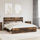 Cumpara ieftin Cadru de pat Stejar fumuriu 180 x 200 cm Lemn de pin masiv
