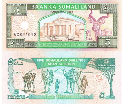 Somaliland 5 Shilingi 1994 P-1 UNC foto