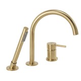 Baterie pentru Cadă cu 3 Orificii Rea Lungo Brush Gold