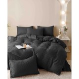 Cumpara ieftin Lenjerie de Pat Finet Jacquard PREMIUM, Pat Dublu, 6 Piese, Gri Fume -JO182