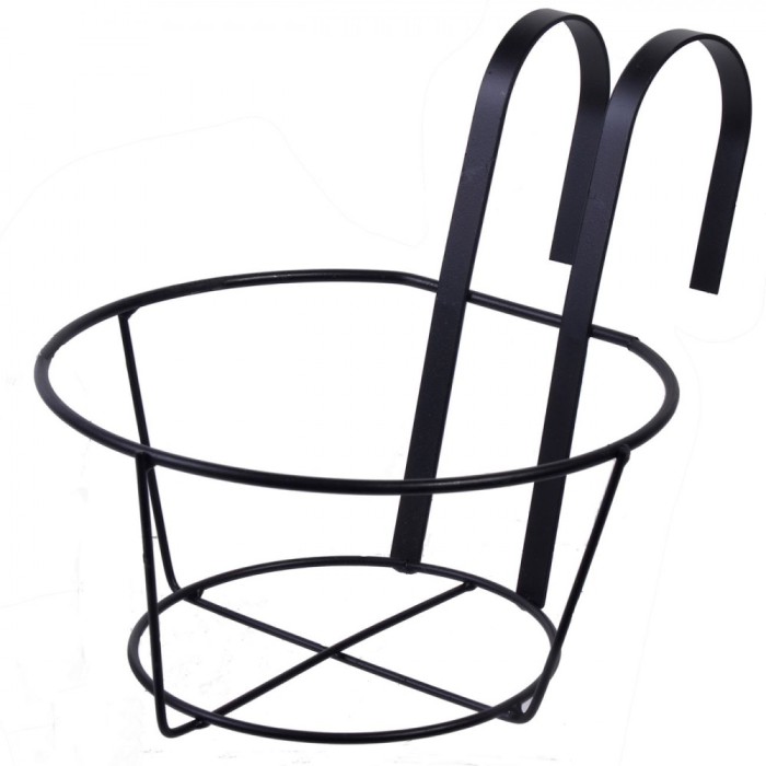 Suport Ghiveci Metalic Suspendabil, Negru, 20x10 cm