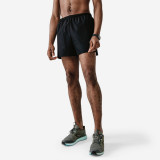 Șort respirant Alergare Jogging Run Dry Negru Bărbați
