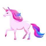 Cumpara ieftin Sticker decorativ, Unicorn, Roz, 76 cm, 8458ST, Oem