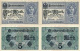 2 x 1917 ( 1 VIII ) , 5 mark ( P-56b/1 ) - Germania - stare UNC