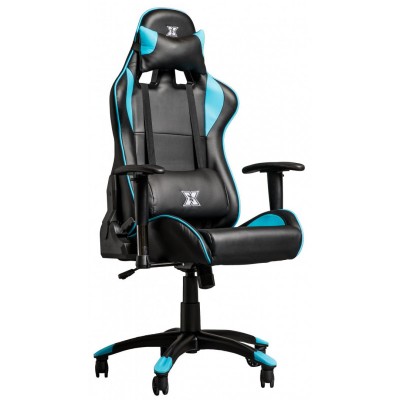 Scaun gaming X Torin Serioux, 126-134 cm, piele sintetica, perne detasabile, manere reglabile, maxim 150 kg, Negru/Albastru foto