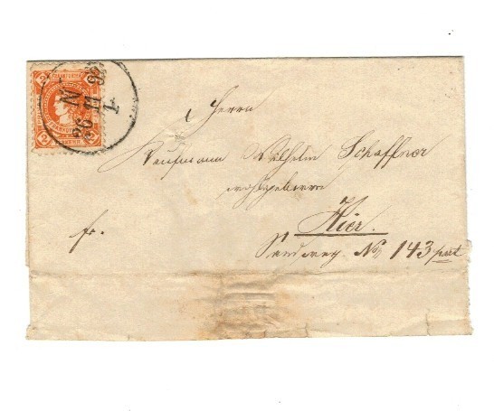 Frankfurt, Germania 1892 - Plic circulat cu posta locala
