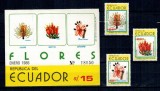 Ecuador 1986 - Flori, serie+colita neuzata