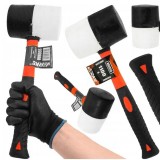 Ciocan din cauciuc cu maner din fibra de sticla, cap rotund 1100 g, Verke