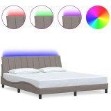 Cumpara ieftin Cadru de pat fara saltea, Hanko, gri taupe, 180x200 cm, textil