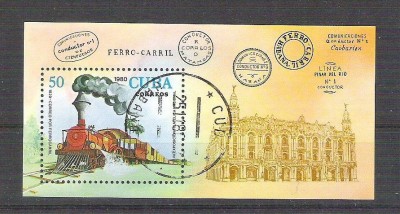 Cuba 1980 Trains, perf. sheet, used AA.009 foto