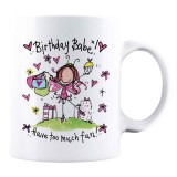 Cana alba personalizata &quot;Birthday Baby &quot;, INOVATIX&reg;. 330ml, Oem