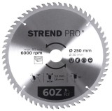 Disc circular Strend Pro TCT 250x3.0x30/20 mm 60T pentru lemn, pastile vidia