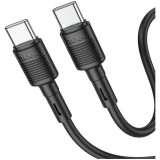 Cumpara ieftin Cablu Date si Incarcare HOCO, X83 Victory, USB Type-C la USB Type-C, 1m, PD60W, 3A, Negru