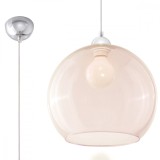 Lampă Suspendată Ball Șampanie Oțel/Sticlă 1 Bec Rotund Minimalist De Interior