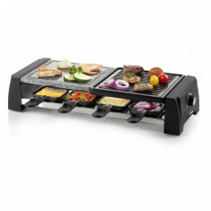 Resigilat!Gratar raclette cu 1/2 plita din piatra DO9190G, 1200W, 8 persoane