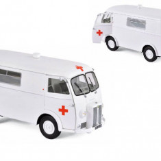 Macheta auto PEUGEOT D48 (1963) - Ambulanta 1:18 alb Norev