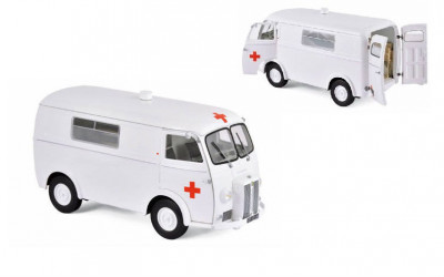 Macheta auto PEUGEOT D48 (1963) - Ambulanta 1:18 alb Norev foto