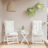 Perne de scaun spătar &icirc;nalt, 2 buc, model frunze, textil Oxford