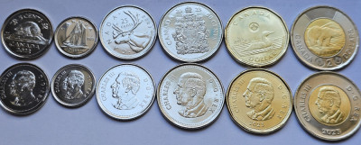 Set 6 monede 5,10,25,50cents,1,2 dollar 2023 Canada , Charles III , First Strike foto