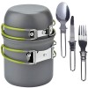 Set Camping Pinguin Backpacker 1 DS-101: Oale, Bol, Tacamuri Inox, Husa - Aluminiu Anodizat, Ultralight