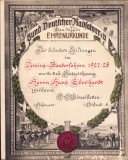 HST PM33 Diplomă 1928 Bund Deutscher Radfahrer e V Germania