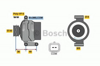 Generator / Alternator MINI MINI (R56) (2006 - 2013) BOSCH 0 986 048 740 foto