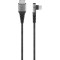Cablu elegant extra-robust textil USB2.0 type C 90 grade - USB-A 0.5m 60W mufe metalice Goobay 64655