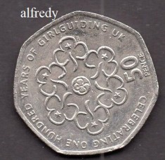 Anglia, Marea Britanie, 2010 50 Pence, Comemorativa, Girlguiding