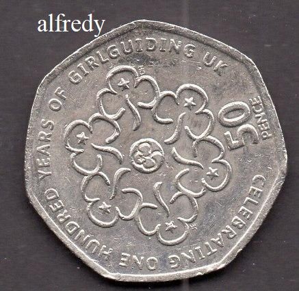 Anglia, Marea Britanie, 2010 50 Pence, Comemorativa, Girlguiding