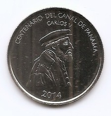 Panama 1/2 Balboa 2014 - Panama Canal, 30.6 mm, KM-145 UNC !!!